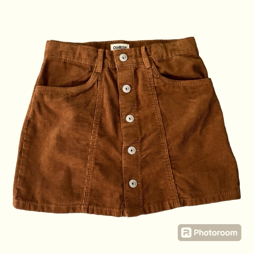 Oshkosh brown corduroy skirt with 2 snap closure